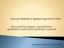 Research Methods in Applied Linguistics & TESOL