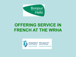Working in French at the WRHA
