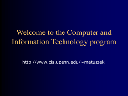 Welcome to the Computer and Information Technology …