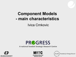 A Classification Framework for Component Models
