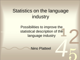Statistics on the language industry