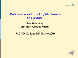 EU-Terminology Bart Defrancq Ghent University / Catholic
