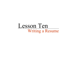 Lesson Ten - Diboll Independent School District
