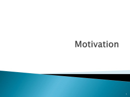Cognitive Theories of Motivation