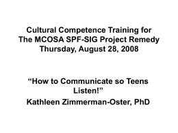 Youth Cultural Competence PowerPoint Presentation