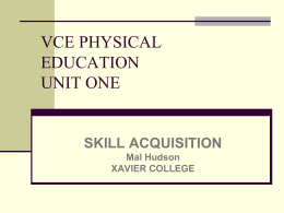 VCE PHYSICAL EDUCATION UNIT TWO REVISION