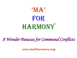 Ma’ for Harmony - Voluntary Sacrifice