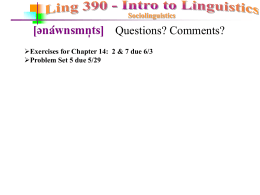 Ling 390 - Intro to Linguistics
