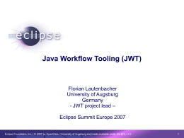 Java Workflow Toolbox (JWT) Creation review