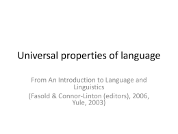 Universal properties of language