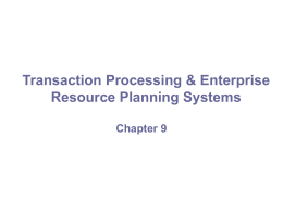 Transaction Processing & Enterprise Resource Planning …
