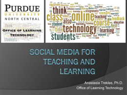 Social Media for Teaching and Learning
