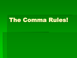 The Comma Rules! - Nova Scotia Department of Education