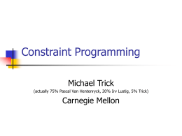 Constraint Programming - Carnegie Mellon University