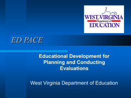 Project Overview - West Virginia Department of Education
