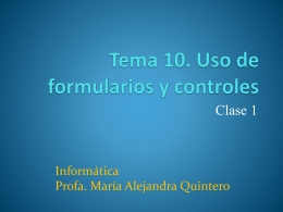 Tema 10. Uso de formularios y controles