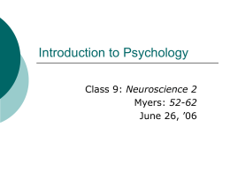Class 5: “Neuroscience 2”