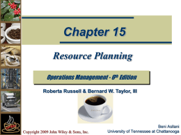 Resource Planning - Texas Tech University