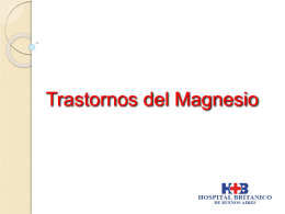 Trastornos del Magnesio en Terapia Intensiva