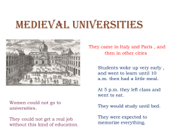 Medieval Universities