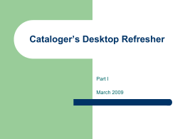 Cataloger’s Desktop on the Web