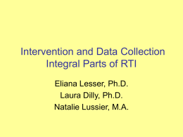RTI Intervention and Data Collection