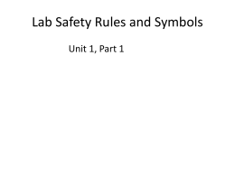 Lab Safety Rules and Symbols