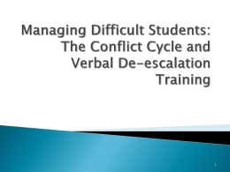 Managing Difficult Students: Verbal De