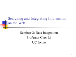 Searching and Integrating Information on the Web
