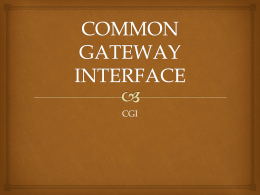 COMMON GATEWAY INTERFACE