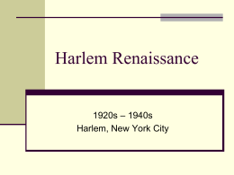 Harlem Renaissance - Shelby County Schools