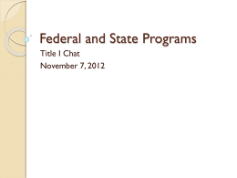 Federal and State Programs