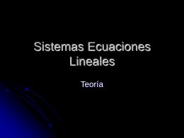 Sistemas Ecuaciones Lineales