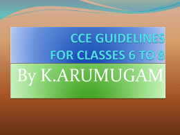 CCE FOR CLASSES VI TO VIII