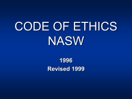 ETHICAL STANDARDS NASW
