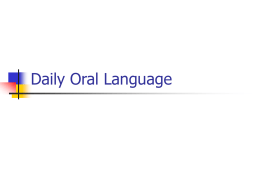 Daily Oral Language - Los Angeles Unified School District