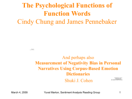 The Psychological Functions of Function Words Cindy …