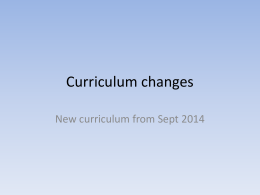 Curriculum changes