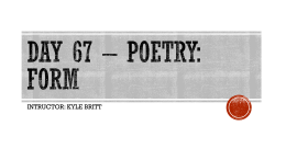 Day 65 – Poetry/Drama