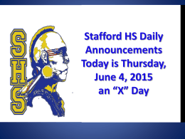Daily Announcements Today is…. Wednesday October 13, …