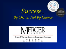 Success… By Choice, Not By Chance