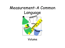 Measurement-A Common Language