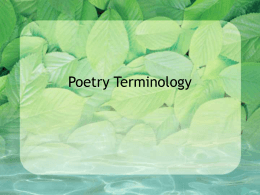 Poetry Terminology
