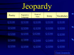 Jeopardy - Warren County Public Schools
