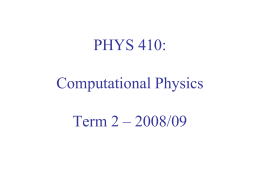 Computer Modeling and Simulations in Physics and …