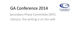 GA 2014 SPC - Geographical Association