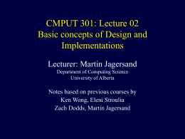 CMPUT 301: Lecture 02 Basic Concepts