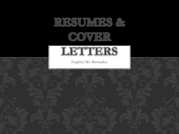 Resumes & Cover Letters - Clark County School District