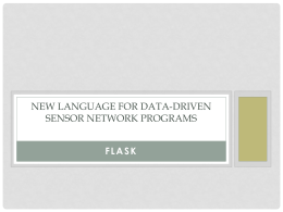 Flask: A Language for data-driven sensor network programs