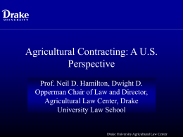 Agricultural Contracting: A U.S. Perspective
